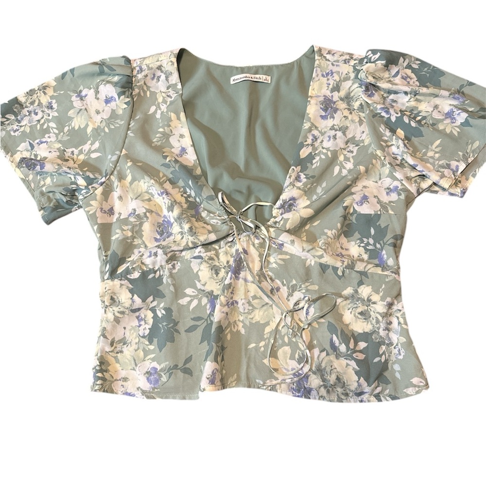 Abercrombie & Fitch Floral Green Blouse - Picture 3 of 7